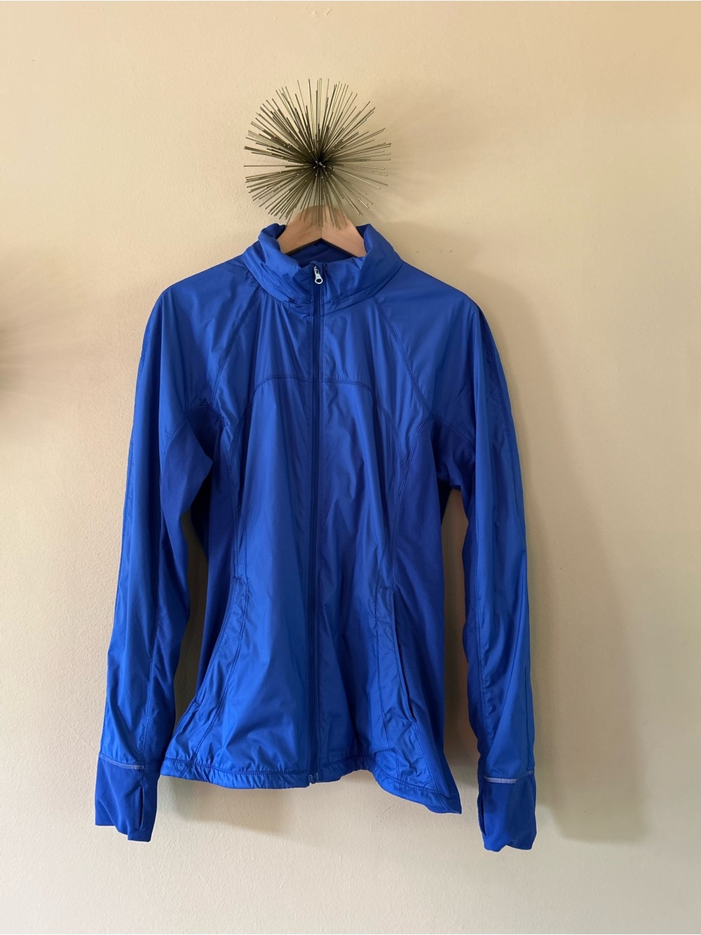 Lululemon Sapphire Blue Rush Hour Running Jacket w/ Stowable Hood - Size 12